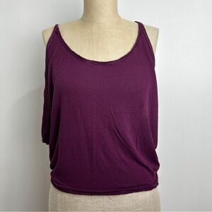Free People We The Free Tank Top Plum Purple Rayon Linen Drape Low Side